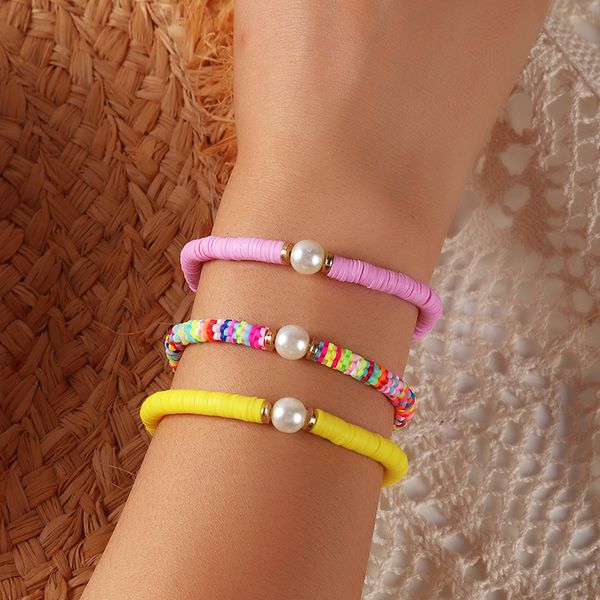 

bz1247 jewelry new handmade beaded versatile color pottery bracelet, Silver