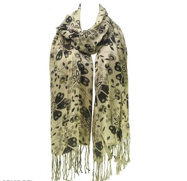 

hats, scarves & gloves sets luxury printing high-grade elegant temperament retro scarf tassel silk 2021 women's shawl fashion trend, Blue;gray