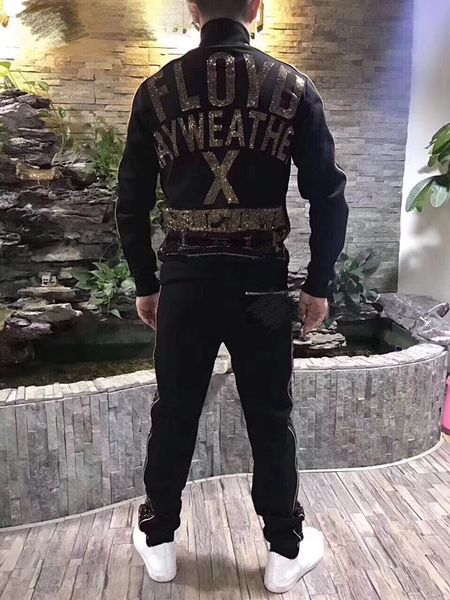 

autumn plain tracksuit men sportswear fashion mens set two pieces zipper warm sweatshirt jacket+sweatpants phillip sets, Gray