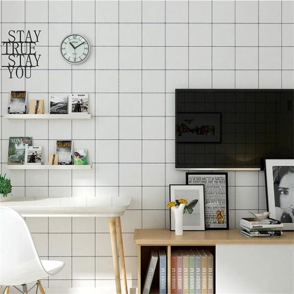 

wallpapers wellyu high-end modern simple wallpaper clothing store wall home nordic style black and white grid box