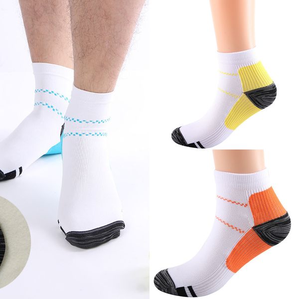 

mens compression socks women breathable ankle socks anti-fatigue plantar fasciitis heel spurs pain short sock running socks h21803, Pink;yellow