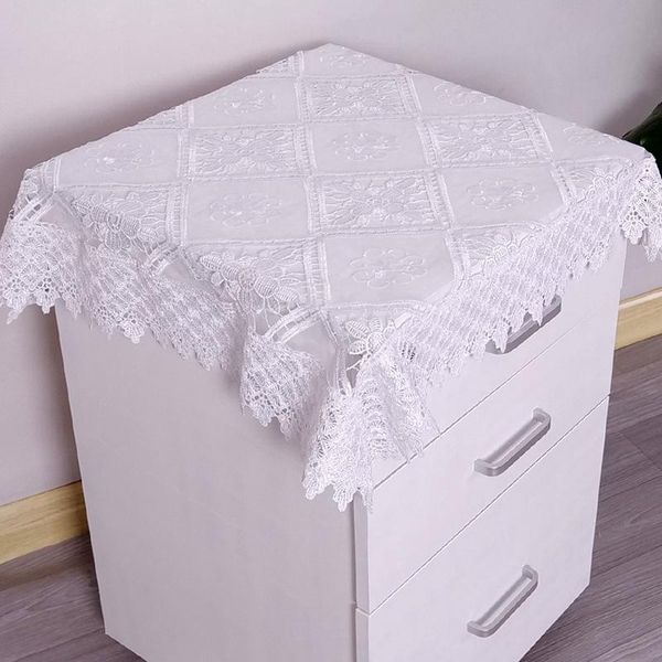 

table cloth ins style bedside cover square lace tablecloth tea tv refrigerator dust tj3911