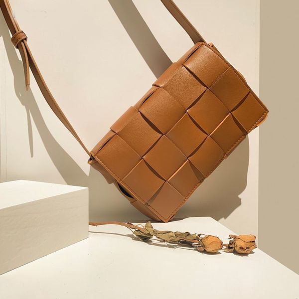 

etas bottega women's same fashion woven lattice small square soft leather diagonal single shoulder pillow bag designer handbag wan