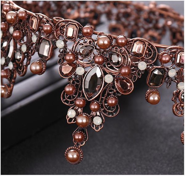 

vintage wedding crown baroque pearl rhinestone crystal crown headband bridal hair accessories prom queen crown bri jlldgy, Silver