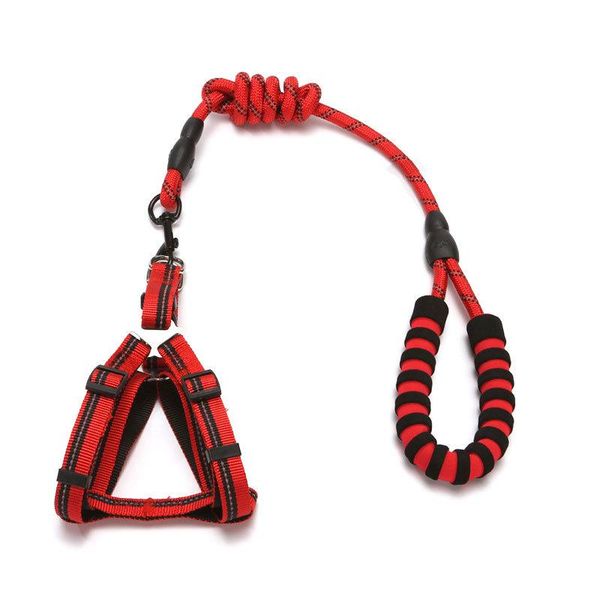 

dog collars & leashes est 1.2m long with small cat harness leash adjustable vest collar puppy outdoor walking comfortable padded handle for