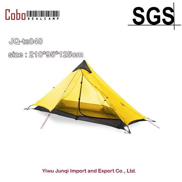 

light weight backpack tent with double layer, white/yellow mountaineering for 1-person 3-season waterproof outdoor camping tent