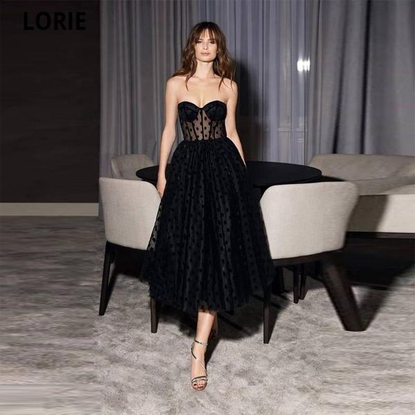 

party dresses lorie fashion sweetheart a-line tulle evening 2021 polka dot mother prom gowns vestidos de noche plus size custom, White;black