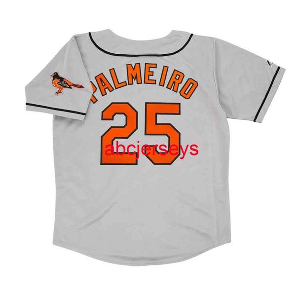 

stitched custom rafael palmeiro 1995 road grey jersey w/ team patch add name number baseball jersey xs-6xl, Black