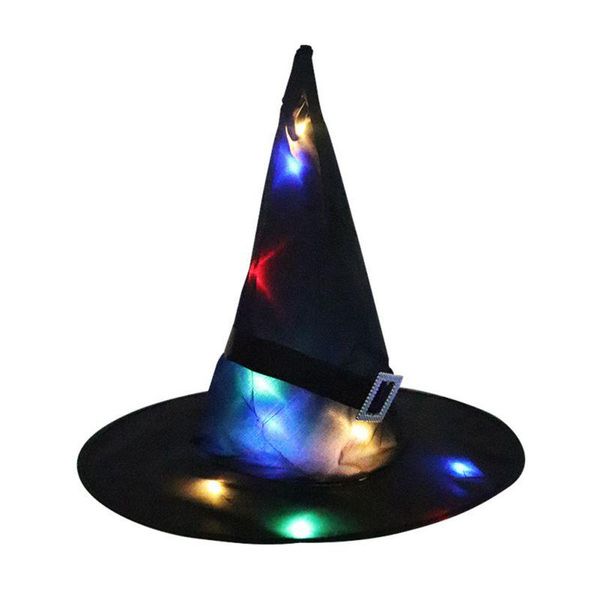 

halloween witch hat glowing hat children/party prom dress up luminous witch festival party supplies glow tool