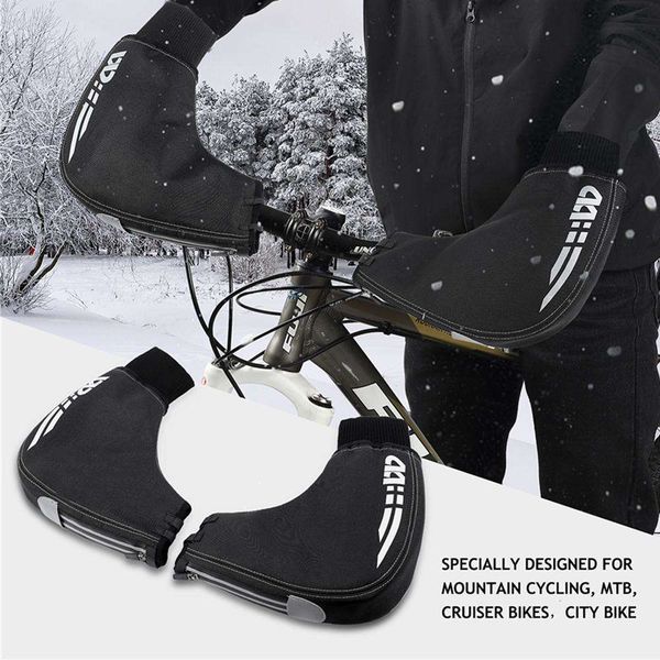 

winter thermal mountain road cycling bike bicycle bar mitts mittens gloves handlebar warmer handle cover snow adventure, Blue;gray