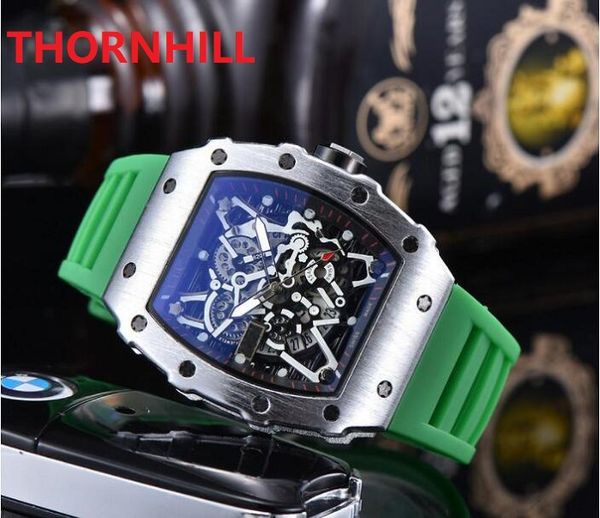 

luxury mens military fashion colorful rubber silicone watches sports skeleton dial designer wristwatch gifts orologio di lusso montre de lux, Slivery;brown