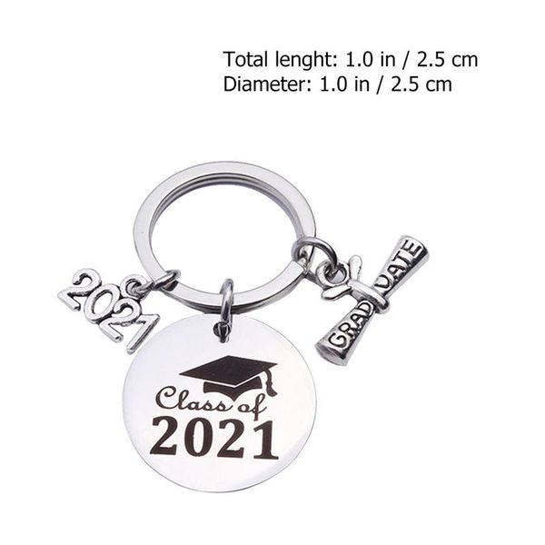 

10pc letter graduation theme keychains chic keyrings bag ornaments for gifts, Silver