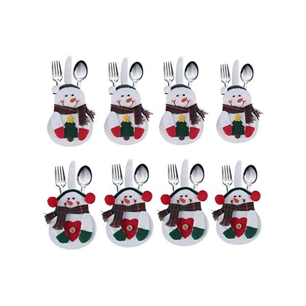 

christmas decorations 8pcs decoration restaurant el layout non-woven old man snowman knife and fork bag cutlery cover