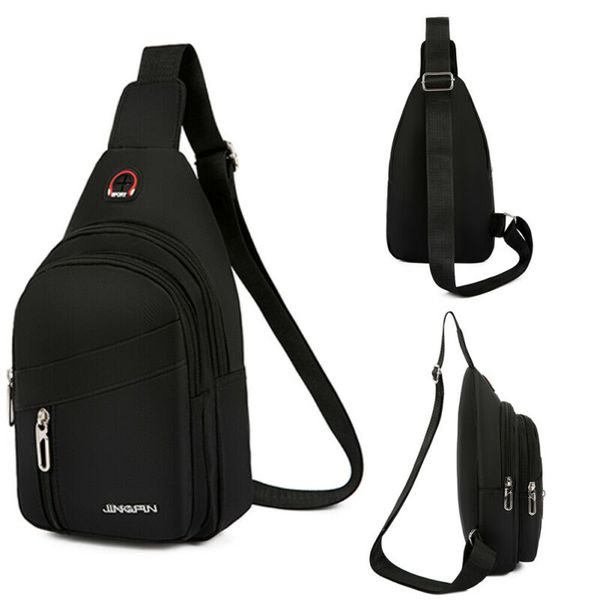 

mens fashion anti-theft nylon chest cycle sling pack satchel shoulder bag crossbody travel sport packs purse