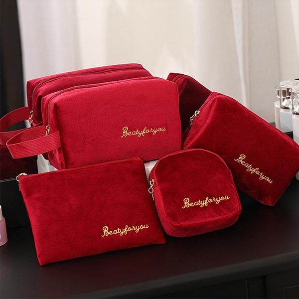 

etya fashion women cosmetic travel bag sanitary napkin makeup toiletries wash organizer storage velvet neceser make up pouch