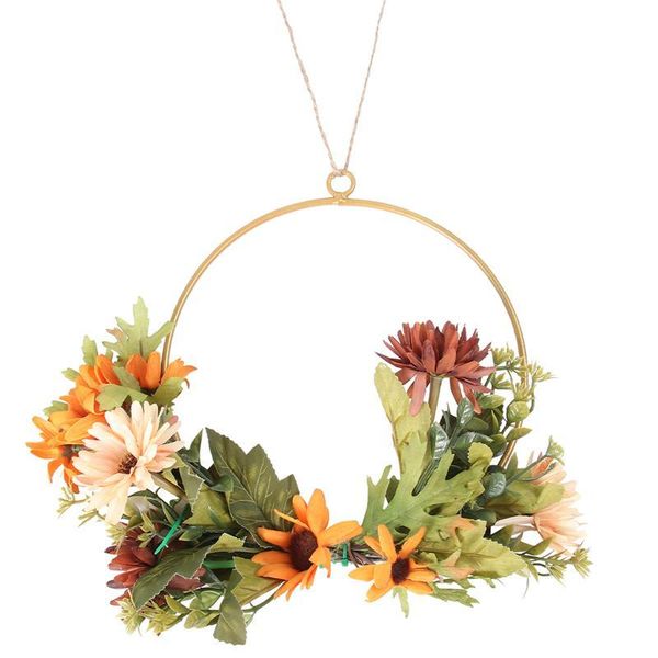 

decorative flowers & wreaths iron ring hanging wreath simulation sunflower garland wall ornament adornment for home indoor