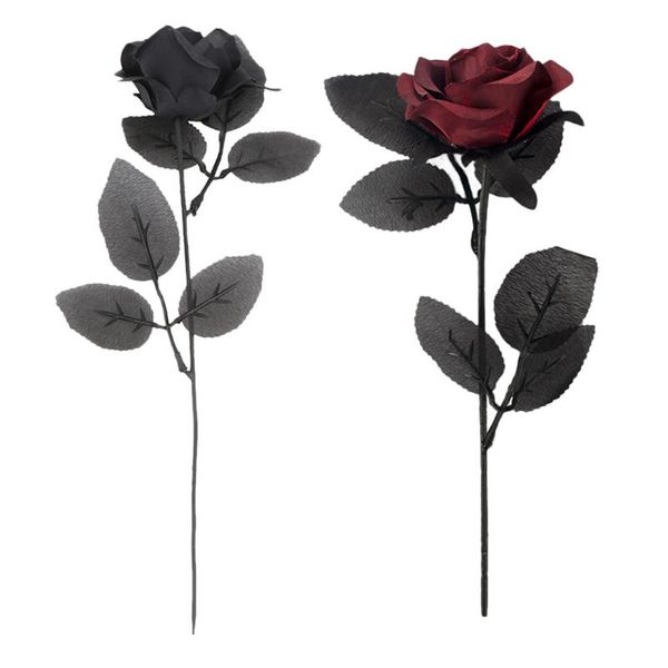 

decorative flowers & wreaths 2pcs dark simulation roses faux rose props