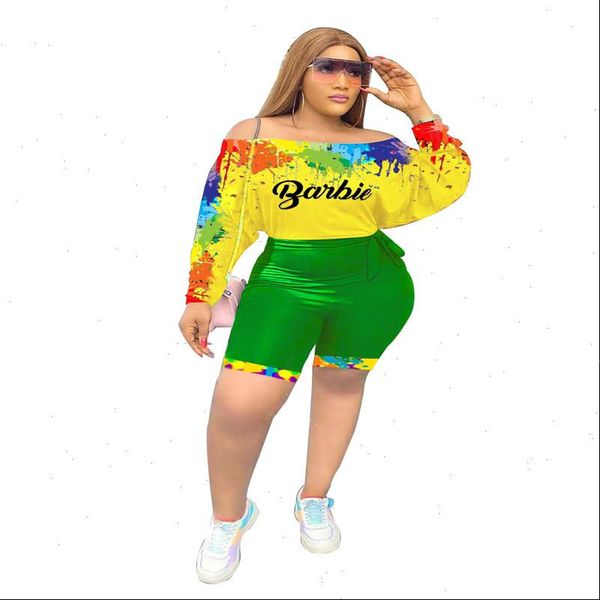

strapless tie dye yellow women tracksuits letter print long sleeve crop and green pants 2 pieces set high street sexy, Gray