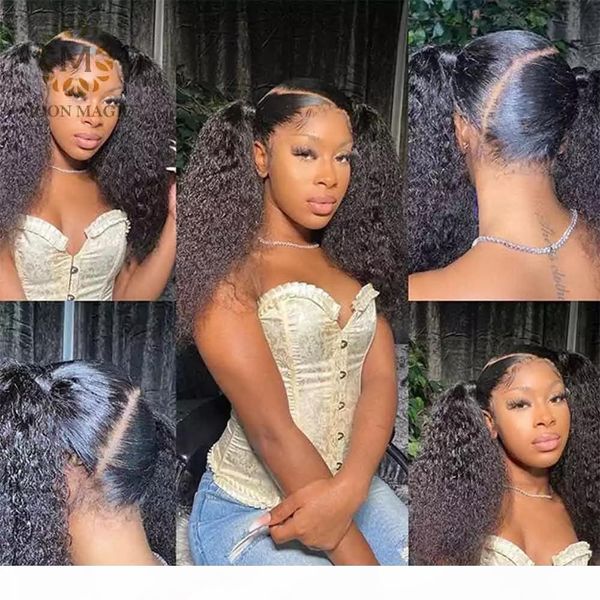 

full lace wig 360 full lace human hair wigs curly 360 lace frontal wig deep wave laces front human hair wig for black women 150%, Black;brown