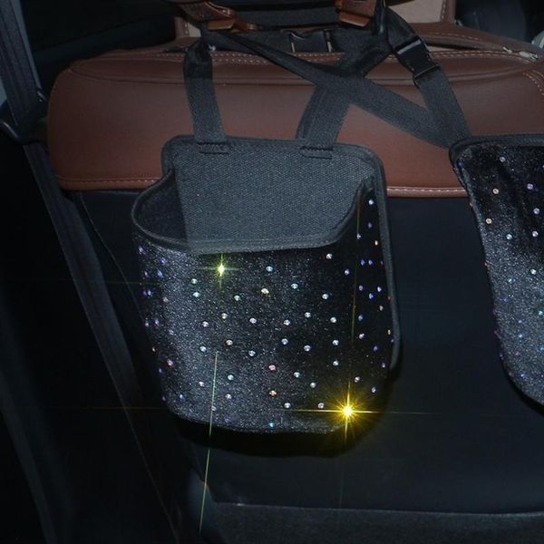 

car organizer diamond seat back trunk backseat hanging multi pocket storage bag tidying bling accessories for woman