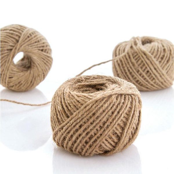 

party decoration 50meters natural jute rope home wedding burlap ribbon handmade gift year christmas birthday diy packaging