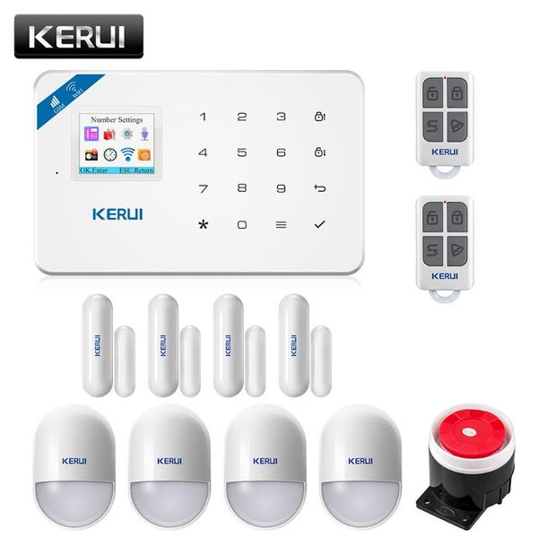 

alarm systems kerui home security system w18 gsm wifi connection mobile app receiving color screen wireless burglar kit