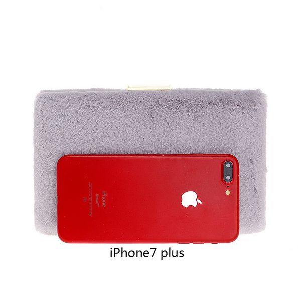 

rabbit fur women evening bags beaded chain shoulder day clutch wedding party female new purse mixed candy color bag
