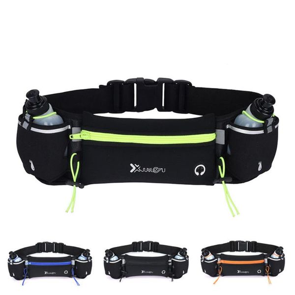 

outdoor bags sports waist bag fitness multi-function double water bottle personal running mobile phone marathon