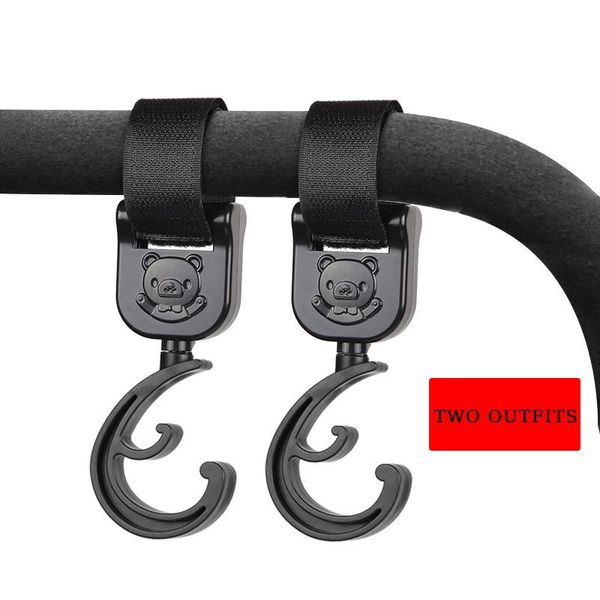 

stroller parts & accessories 2pcs/ baby hanger bag hooks pram rotate 360 degree car seat cute bear hooking up