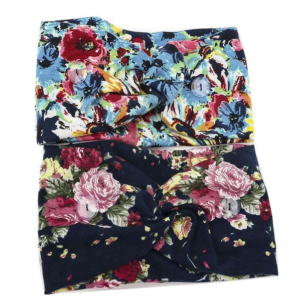 

fashion european and american floral print breathable button anti-leash mask hair band sweatband yoga sports jllkuf