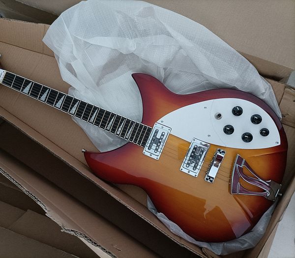 

6 strings cherry sunburst semi-hollow electric guitar,rosewood fretboard