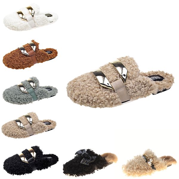 

women designer slippers platform shoes triple blacks growns grey pink womens casual indoor warm sneakers flat winter trainers walking outdoo