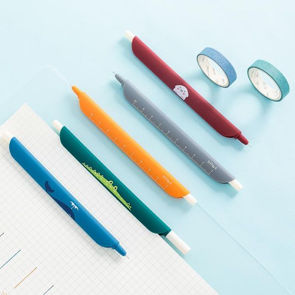 

gel pens 1pc 0.5mm colorful ruler bookmark pen for school student drawing journal girls women stationery offcie accessories