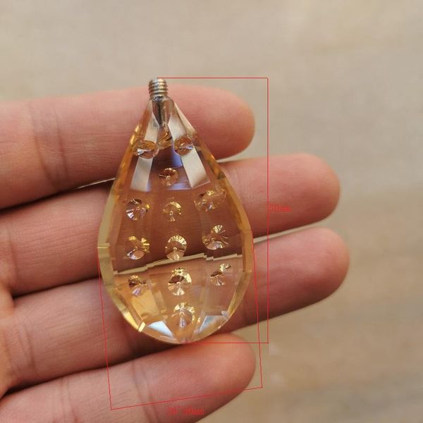 

10pcs/lot 50mm champagne pipa with dent mark chandelier crystal hanging pendants with m4 screw shinning prisms chandeliers