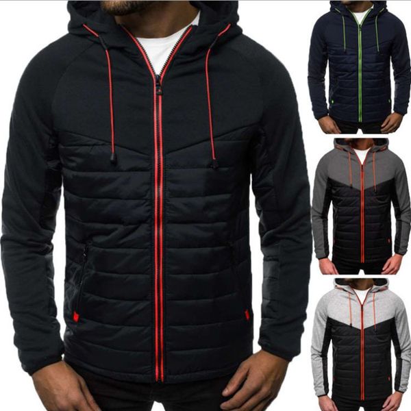 

jackets men's sweater zipper open bag casual splicing coat men's et, Black;brown