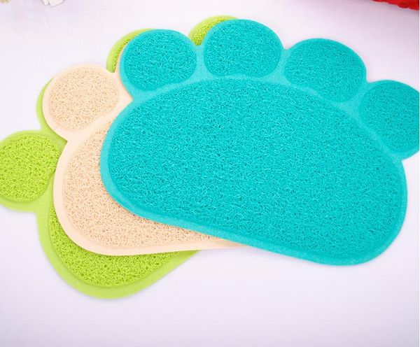 

new cute pvc pet dog cat feeding mat pad pet dish table water feed placemat puppy bed cat litter mat easy wipe cleaning