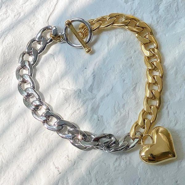 

bangle vc-28 love pendant geometric t-shaped buckle chain bracelet european and american net red fashion ins style jewelry, Black