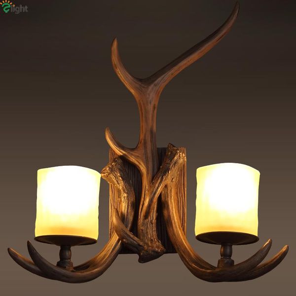 

wall lamps american retro resin antler led novelty design dining room lights living light loft lamp
