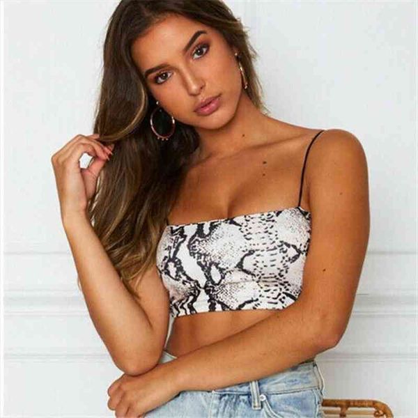 

summer snake skin womens camis print vest fancy club sleeveless strappy crop tube fashion, White