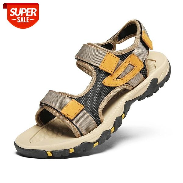 

summer sandals mens big size 38-47 outdoor beach casual shoes fashion dropshipping khaki blue #zu8e, Black