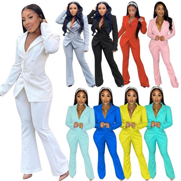 

women's two piece pants l6221 europe and the united states fashion leisure suit, White