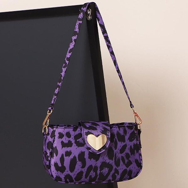 

cross body leopard print ladies half moon bag love buckle female shoulder retro handbag for women 2021 trend purses pu leather flap
