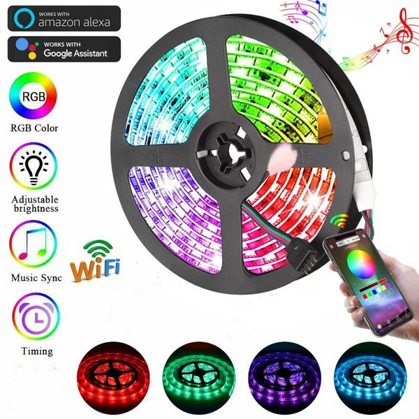 

wifi smart pixel led light controller, smd rgb wifi wireless strip light alexa smart home waterproof