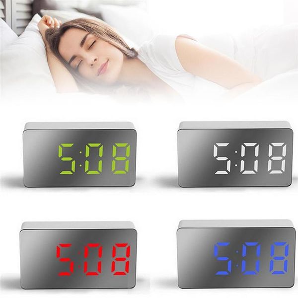

other clocks & accessories led mirror alarm clock digital multifunctional mini electronic for bedroom living room office