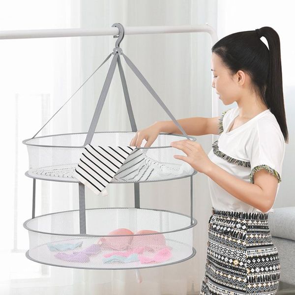 

hangers & racks multi drying rack folding hanging clothes net laundry basket dryer wash socks drop