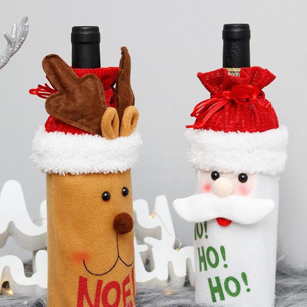 

christmas decorations wine bottle bag sleeve cover pattern decoration