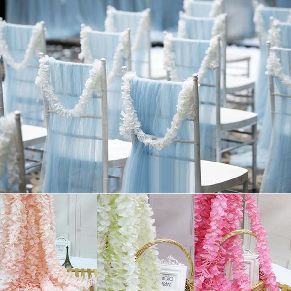 

decorative flowers & wreaths artificial orchid bunch wisteria rattan string for home wedding garden decoration hanging garland wall