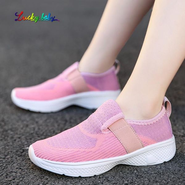 

athletic & outdoor children mesh casual shoes girl sneakers kids sport footwear for boys light cute pink flat autumn, Black