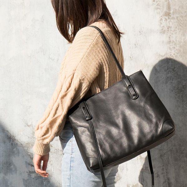 

evening bags large capacity leather shoulder bag solid women casual commuter outdoor travel handbag