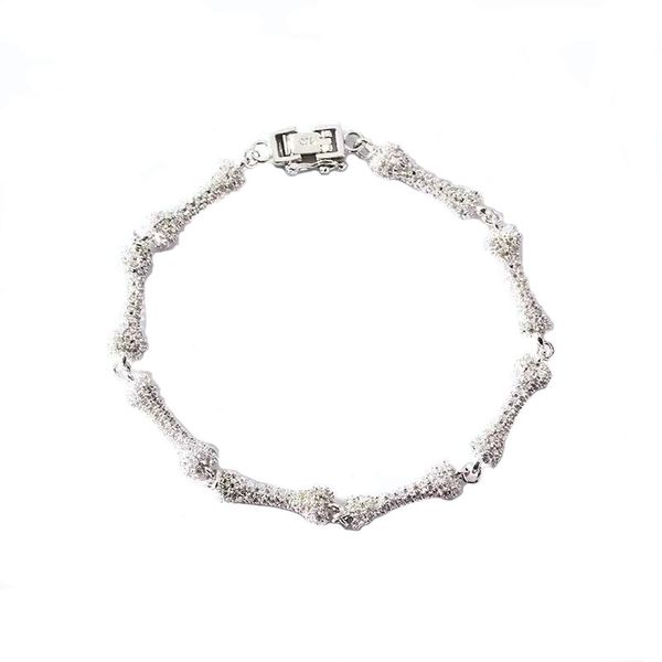 Frühling und Sommer im EYEFUNNY-Stil, Kette, Mini-Knochenarmband, Diamant-Trendschmuck, echte Vergoldung, Paar-Accessoires